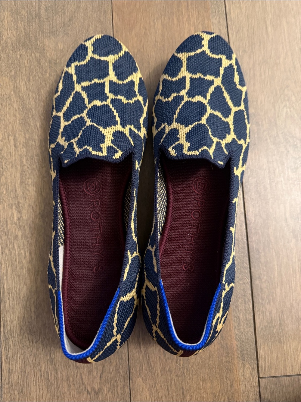 Rothy's Navy & Yellow Knit Slip-On Flats
